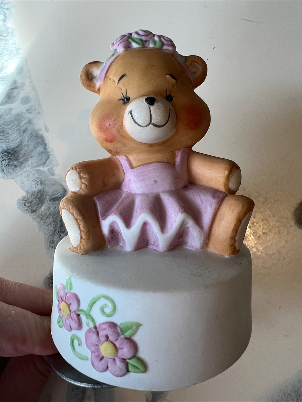 Vintage Ballerina Bear Music Box